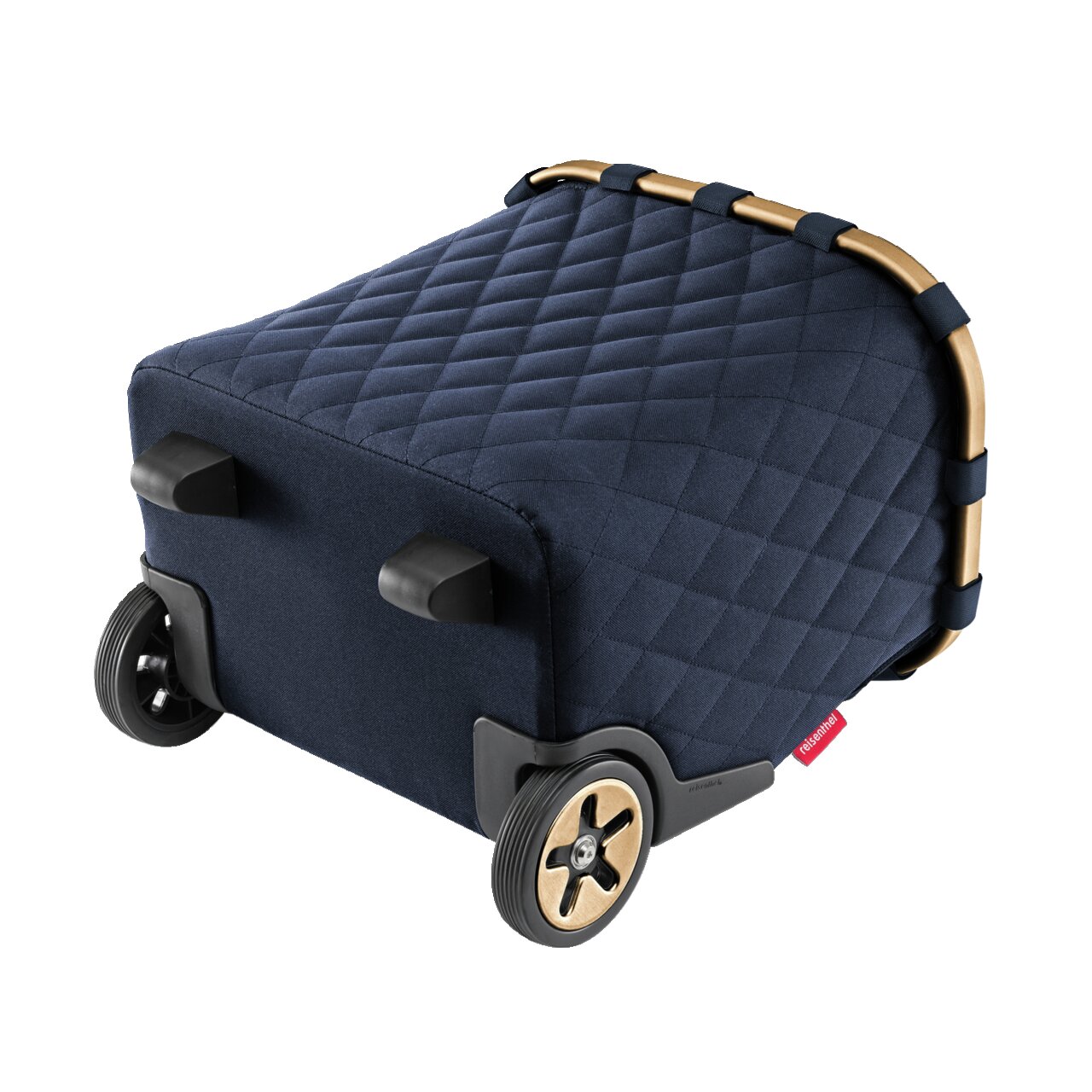 Carrycruiser in Rhombus-Muster, seitliche Perspektive, mit stabilen Rädern und elegantem Design.