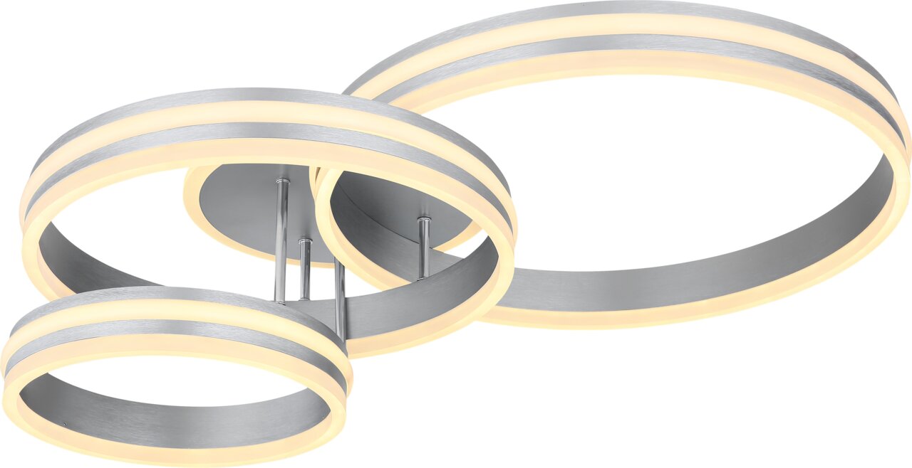 Novel LED-plafondlamp DECKENLEUCHTE Moderne led-plafondlamp met drie in elkaar verweven ringen, zijaanzicht