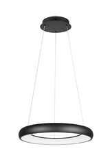 Moderne schwarze Pendelleuchte Cardona von Trio Leuchten, seitliche Perspektive
