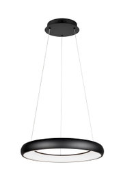 Moderne schwarze Pendelleuchte Cardona von Trio Leuchten, seitliche Perspektive