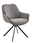 Valnatura Armlehnstuhl MANADO Grauer Armlehnstuhl mit gepolstertem Sitz und Rückenlehne, schwarzes Metallgestell, seitliche Perspektive