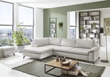 Ecksofa Beldomo Style SENSE in einem modernen Wohnzimmer, seitliche Perspektive