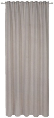 Beiger Fertigvorhang in Frontalansicht mit gleichmäßigen Falten