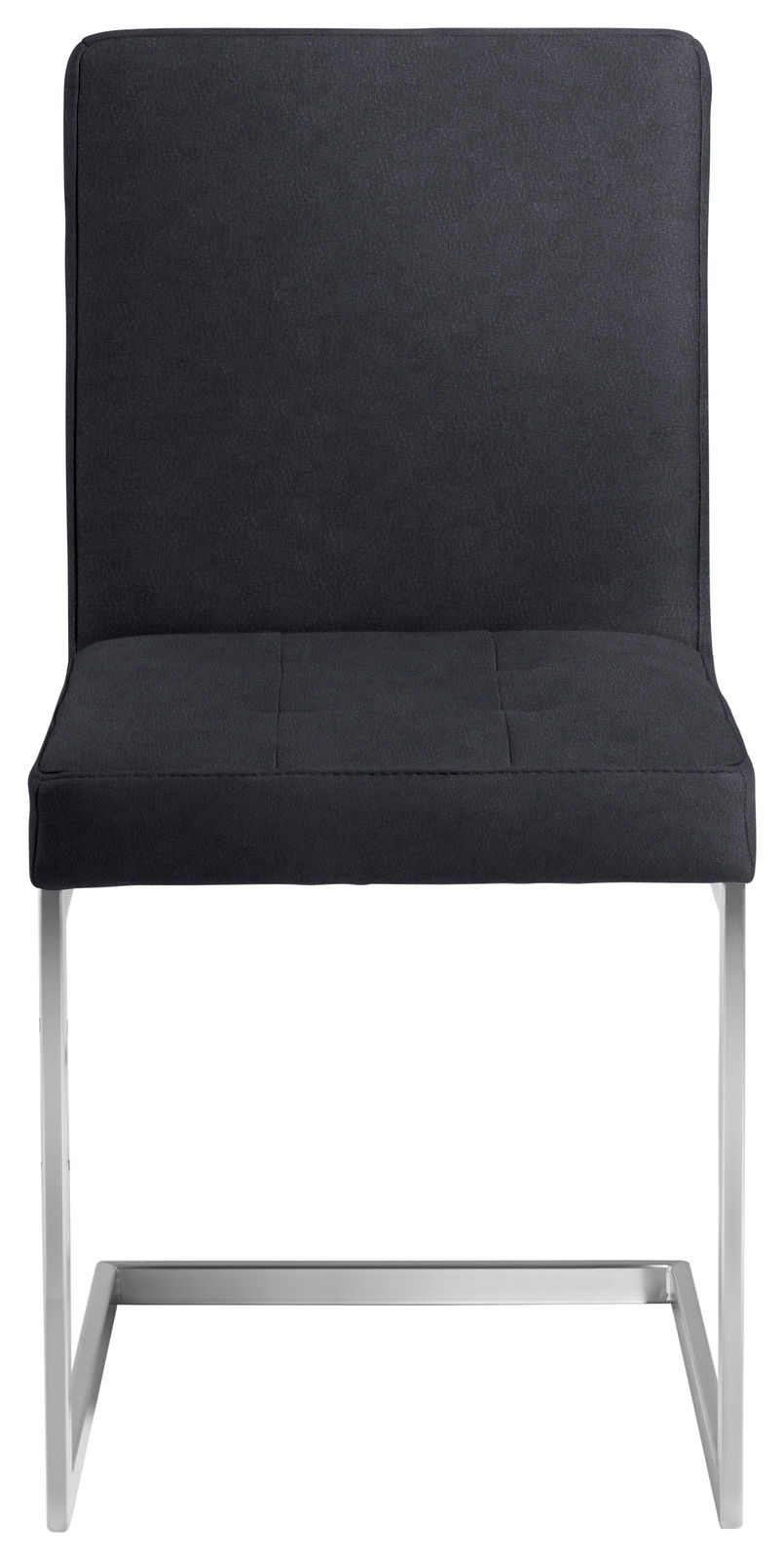 Moderano Freischwinger-Stuhl LUPO II Freischwinger-Stuhl in schwarzem Stoff mit Metallgestell, Frontalansicht