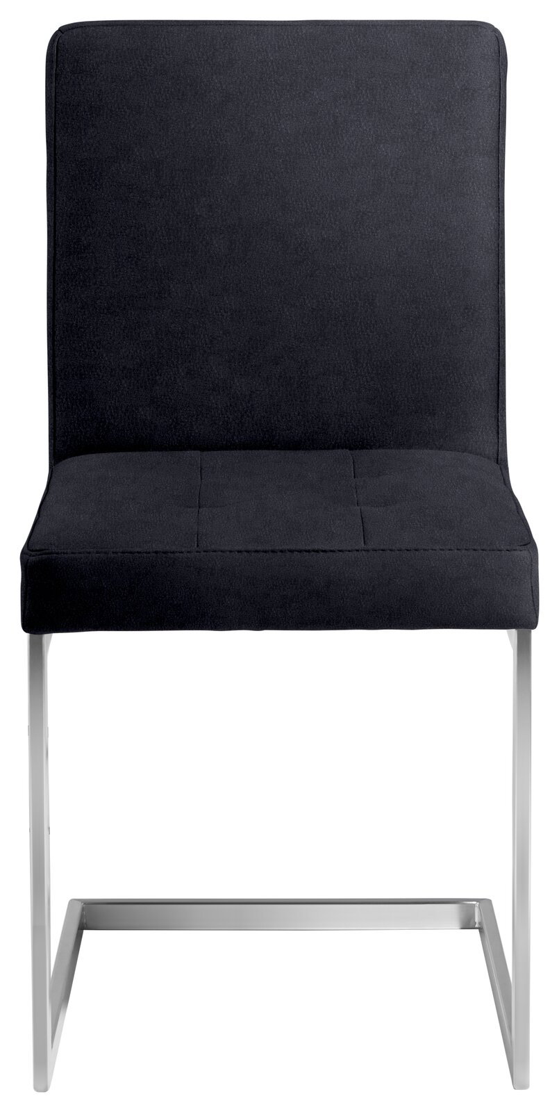 Moderano Freischwinger-Stuhl LUPO II Freischwinger-Stuhl in schwarzem Stoff mit Metallgestell, Frontalansicht