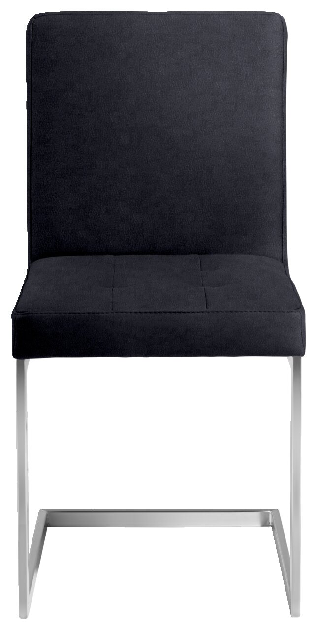 Moderano Freischwinger-Stuhl LUPO II Freischwinger-Stuhl in schwarzem Stoff mit Metallgestell, Frontalansicht