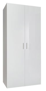 Weißer Kleiderschrank mit zwei Türen, frontale Ansicht