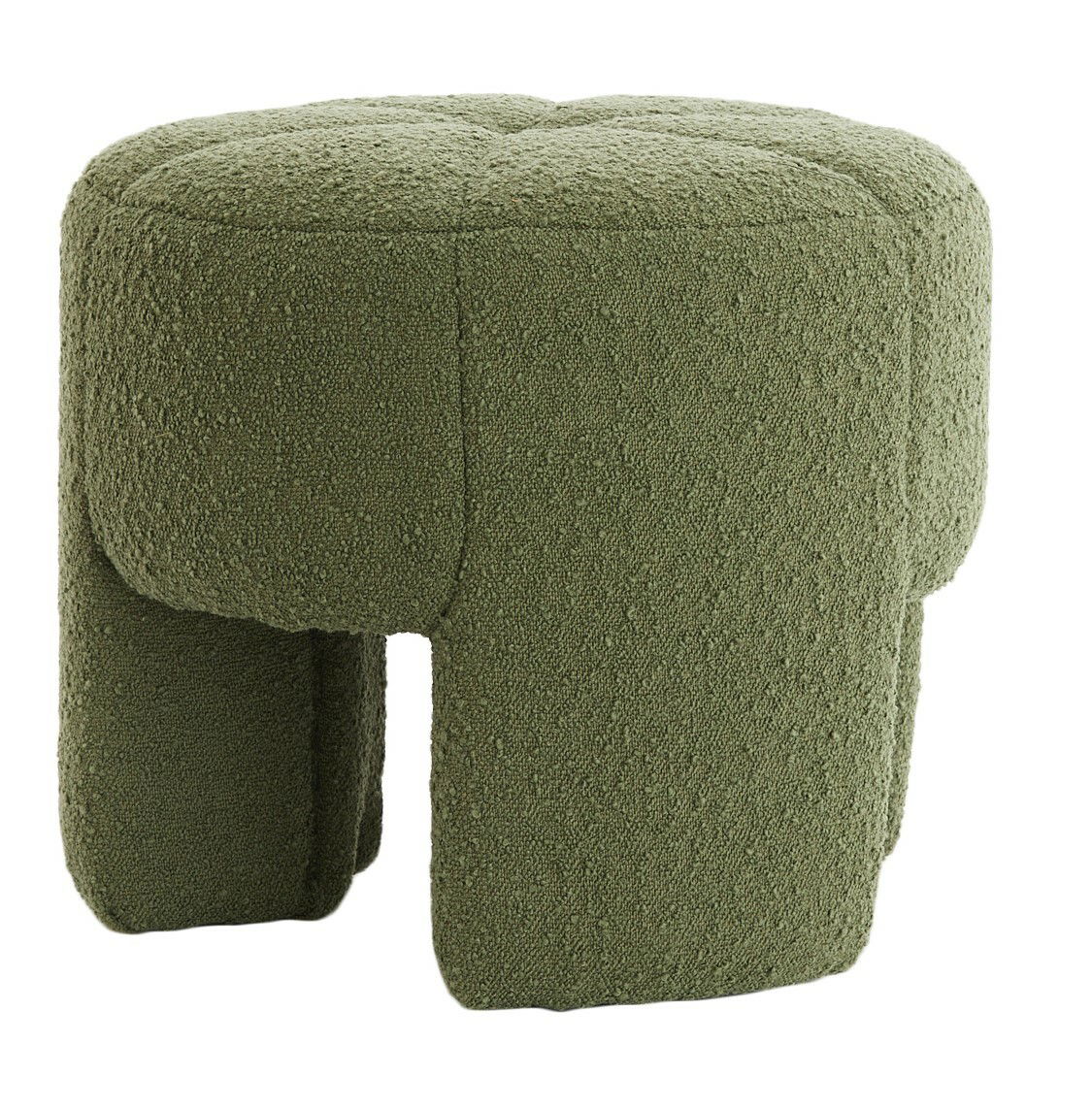 Light&Living Sitzpuff BATOEMI Grüner Sitzpuff mit texturierter Oberfläche, seitliche Perspektive