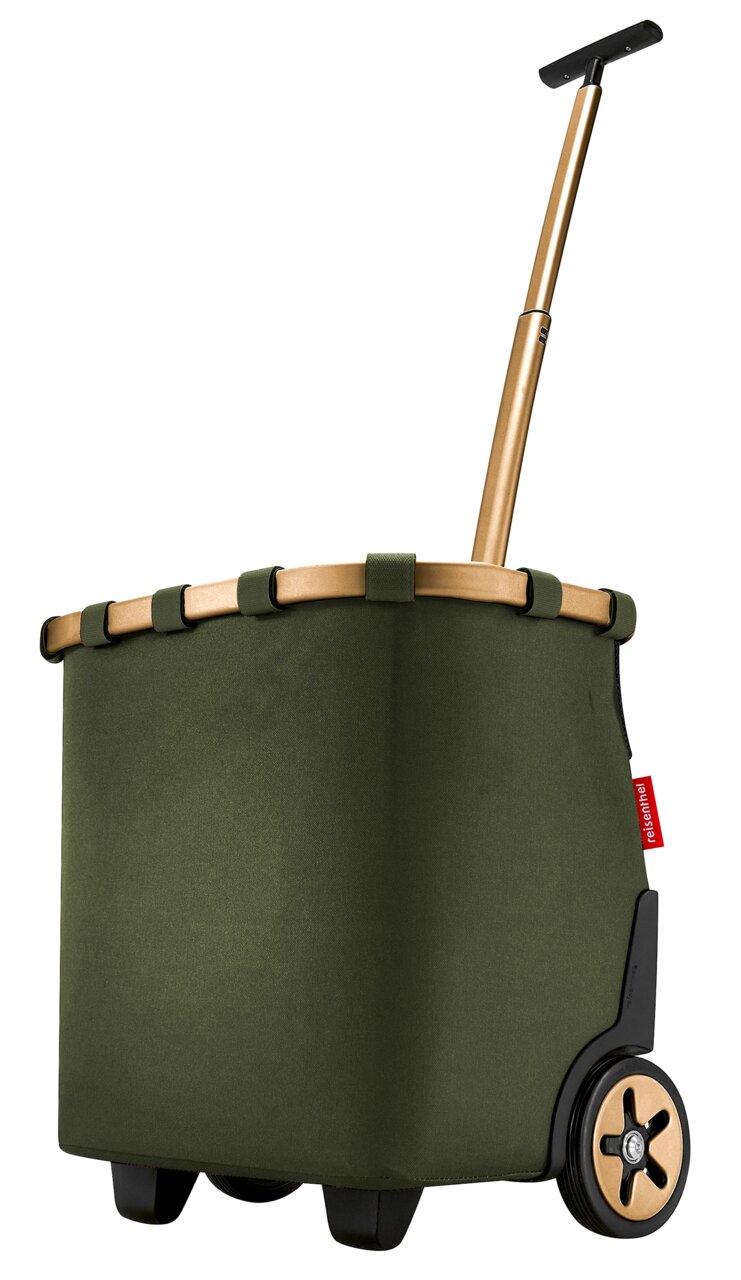 Grüner carrycruiser mit Teleskopgriff und Rädern, seitliche Perspektive