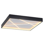 Moderne quadratische Deckenleuchte mit geometrischem Muster, seitliche Perspektive