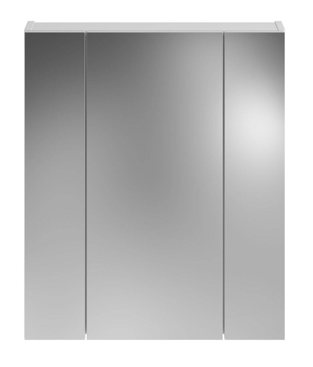 Spiegelschrank in Frontalansicht mit drei Türen, modernes Design, Teil der Badkombination LINUS