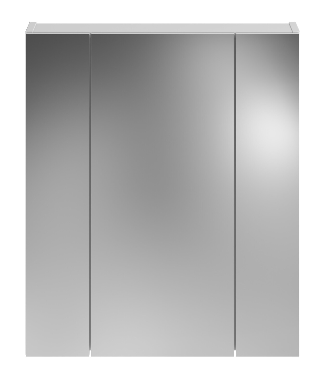 Spiegelschrank in Frontalansicht mit drei Türen, modernes Design, Teil der Badkombination LINUS