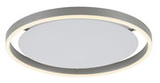 Moderne Deckenleuchte RITUS in seitlicher Perspektive mit rundem Design und integriertem LED-Licht.
