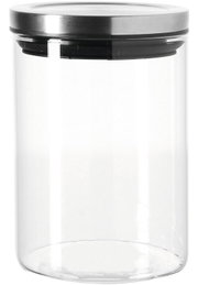 Comodo-glazen pot van 500 ml met roestvrijstalen deksel, vooraanzicht