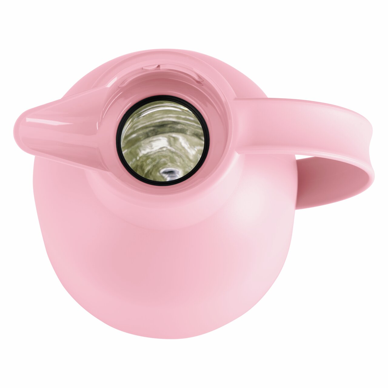 Rosa Isolierkanne SAMBA 1L, Ansicht von oben mit sichtbarem Ausguss und Griff.