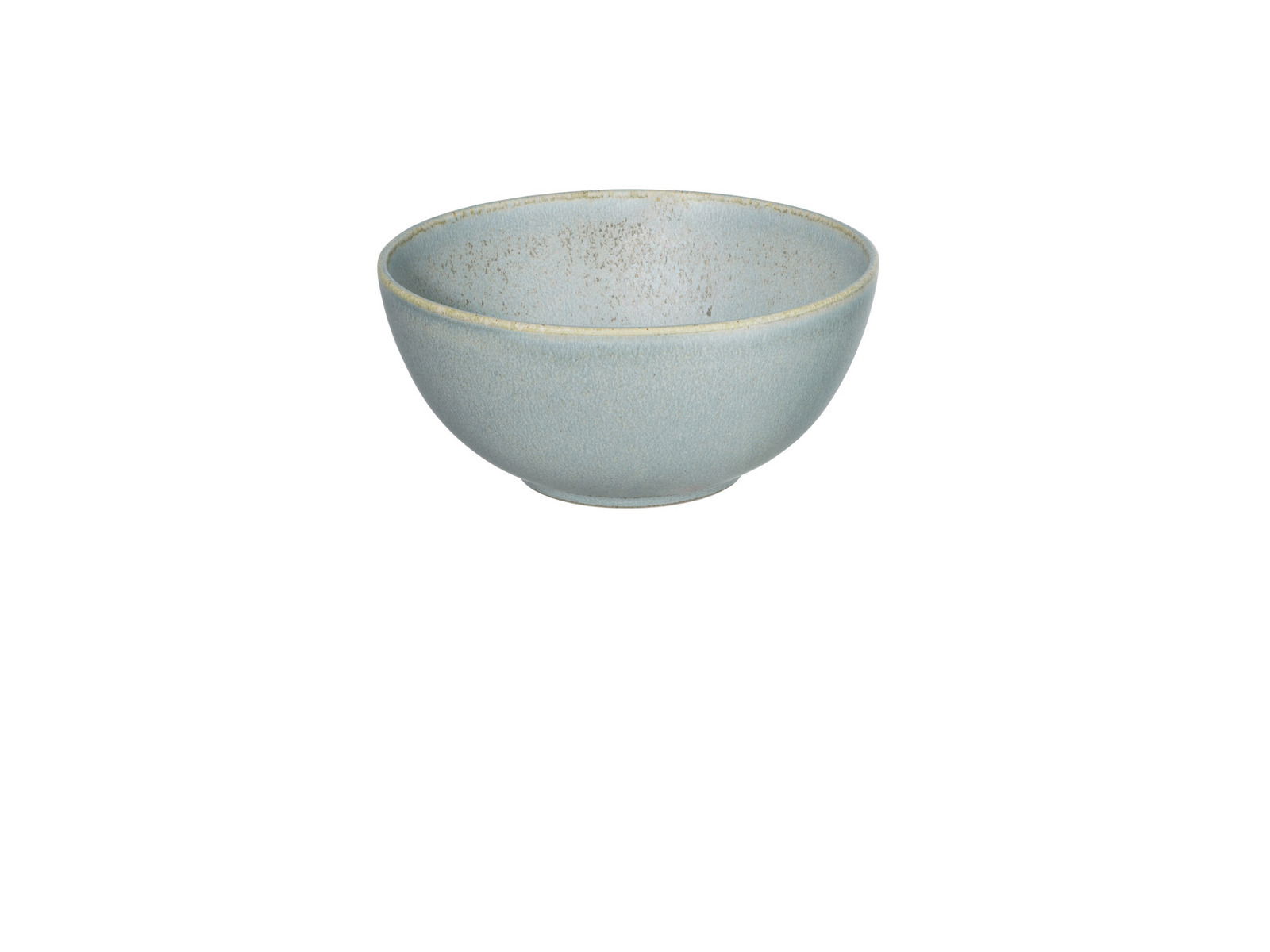 Keramikschale in sanftem Blau aus seitlicher Perspektive