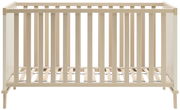 Holz-Babybett in heller Farbe, Vorderansicht