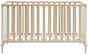 Holz-Babybett in heller Farbe, Vorderansicht