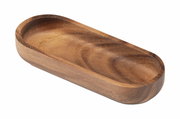 Holz-Baguette-Schale in ovaler Form, seitliche Perspektive