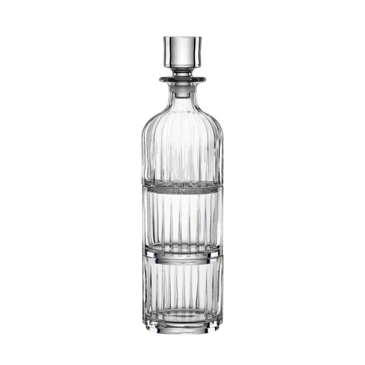 BOHEMIA Cristal Whisky-Set 3tlg. BAR SELECTION Elegante Kristallkaraffe aus einem Whisky-Set, frontal abgebildet.