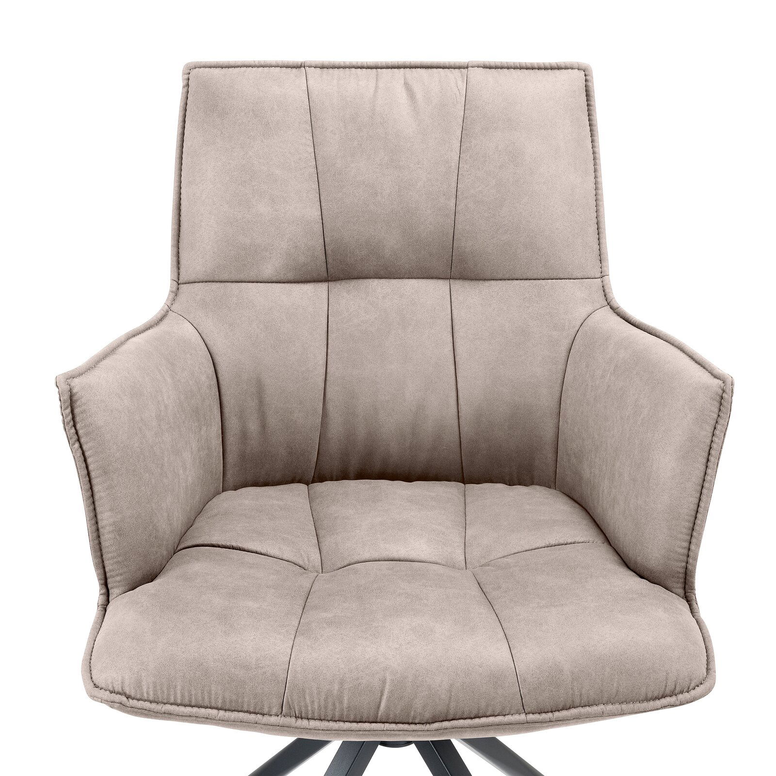 Novel Sessel OSAKA Bequemer Sessel in hellgrauem Stoff, Frontalansicht