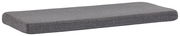 Graues Sitzkissen in rechteckiger Form, seitliche Perspektive