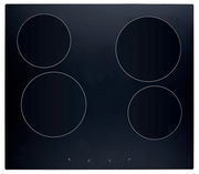 Schwarzes Kochfeld mit vier Kochzonen, Draufsicht