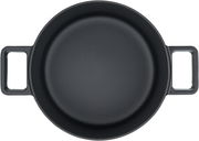 Schwarzer WMF Flavour Bräter, 24 cm, Draufsicht mit zwei Griffen.