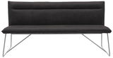 Moderne schwarze Bank mit Metallbeinen, Frontalansicht