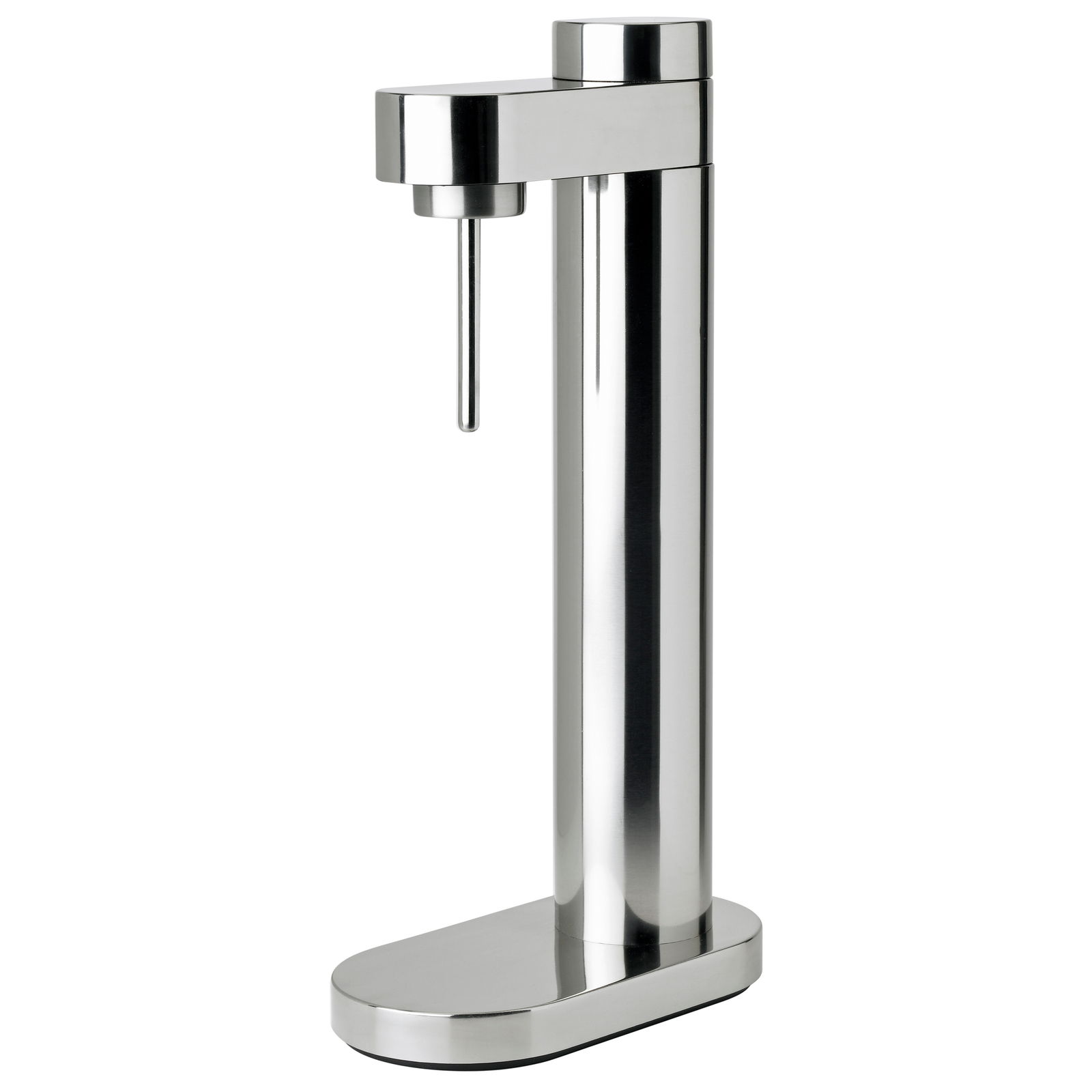 Brus Wassersprudler aus Edelstahl in seitlicher Perspektive