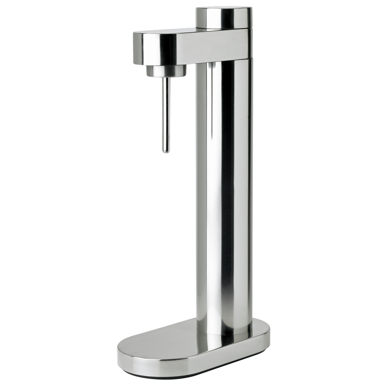 Brus Wassersprudler aus Edelstahl in seitlicher Perspektive