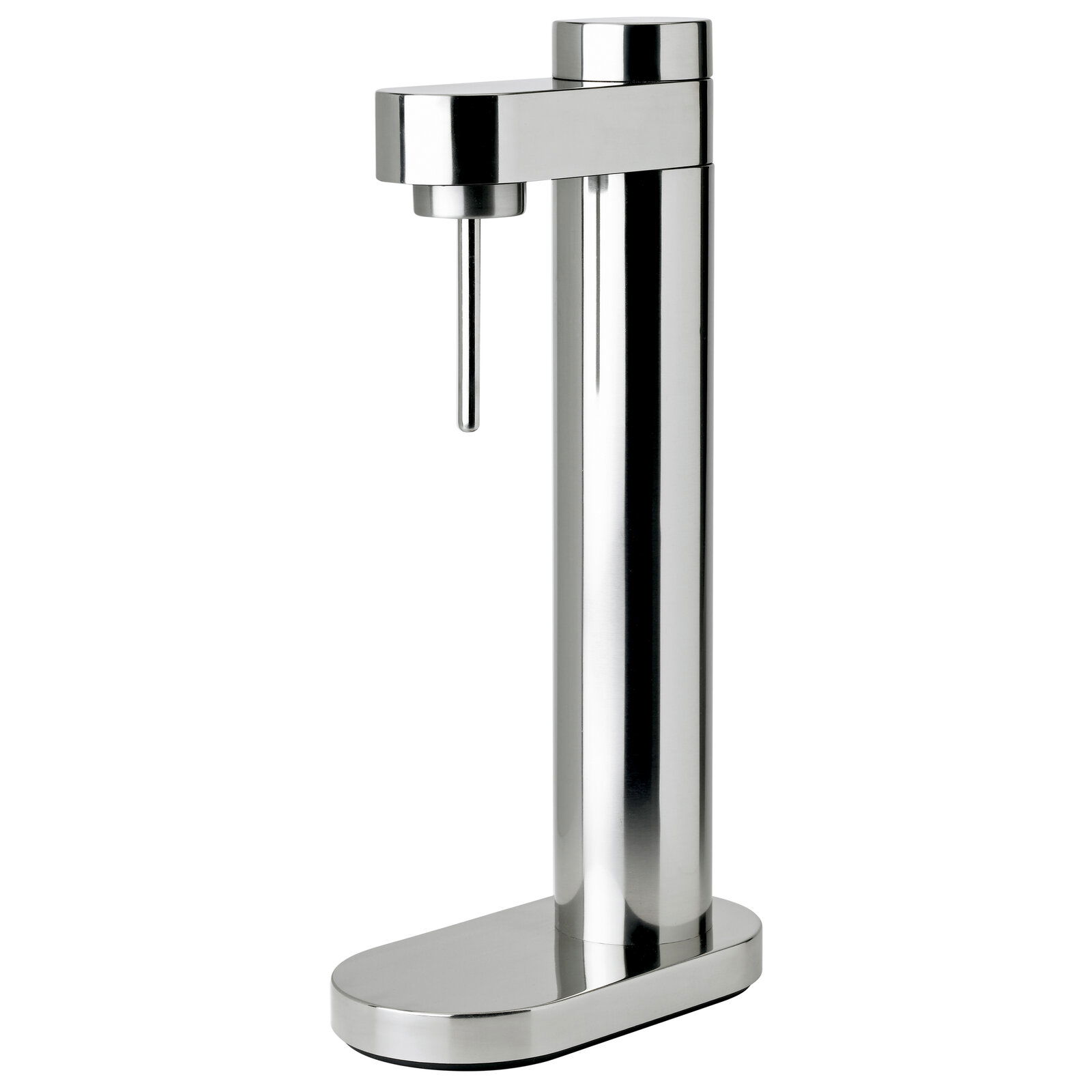 Stelton Brus Wassersprudler inkl. Wasserflasche - steel Brus Wassersprudler aus Edelstahl in seitlicher Perspektive