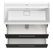 Moderner Waschtisch mit zwei Schubladen, Ansicht von oben