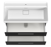 Moderner Waschtisch mit zwei Schubladen, Ansicht von oben