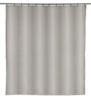 Grauer Duschvorhang 180x200 cm, frontal aufgenommen