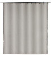 Grauer Duschvorhang 180x200 cm, frontal aufgenommen