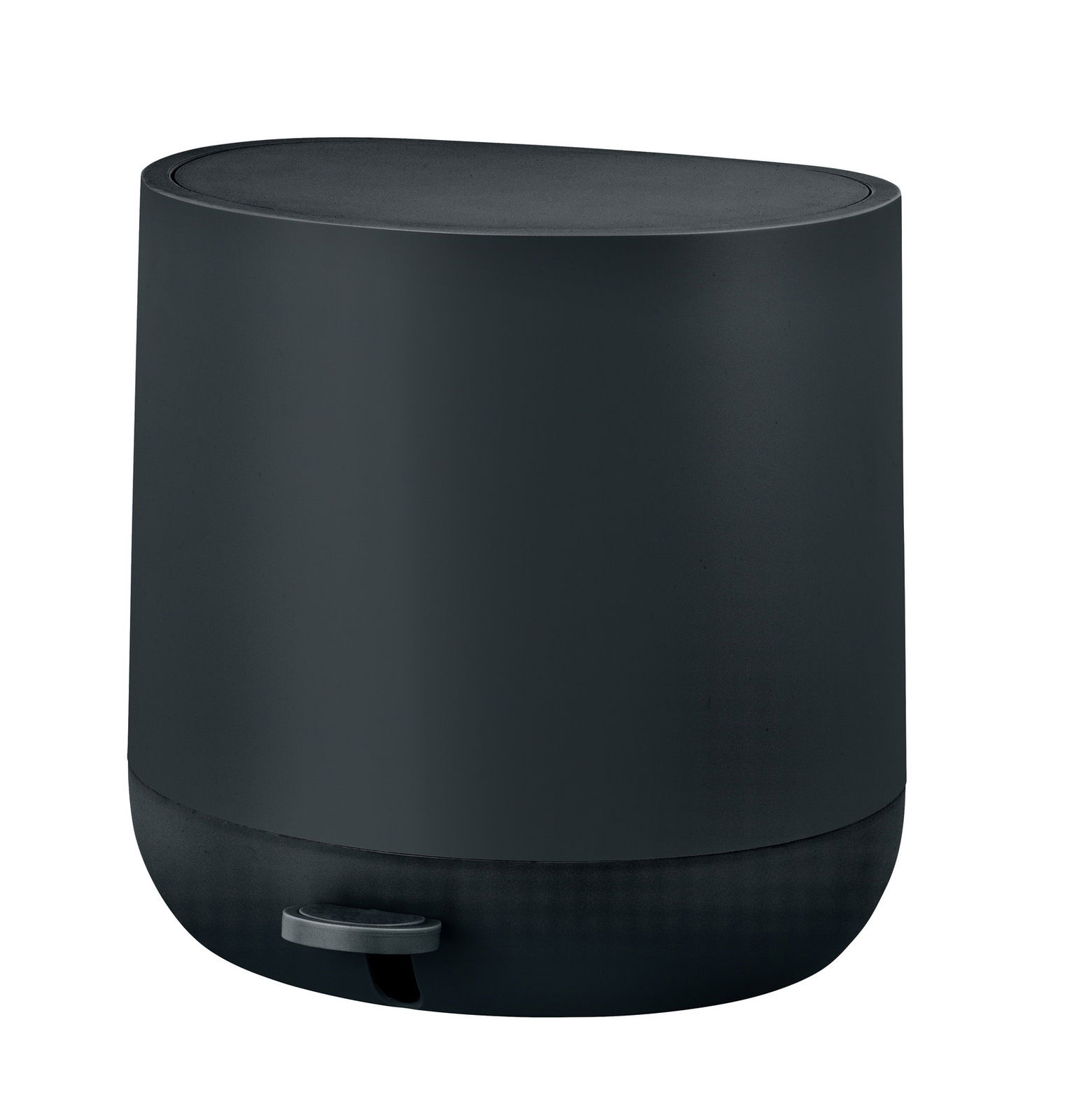 Schwarzer Treteimer Pomino, 4,5 Liter, seitliche Perspektive