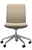 Moderner Home Office Stuhl mit beigem Stoffbezug und verstellbarem Metallfuß, Vorderansicht