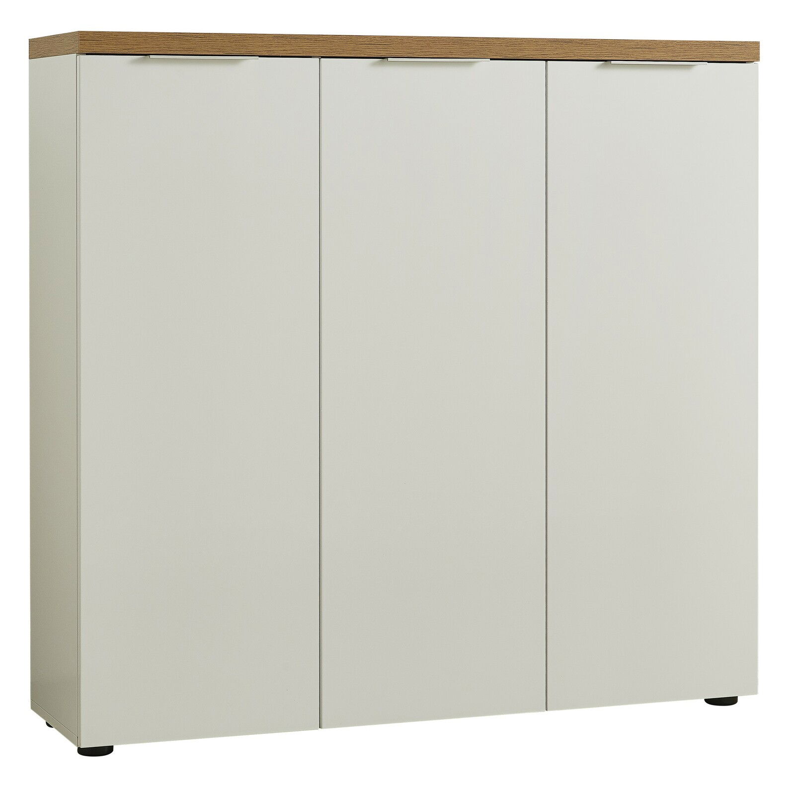 XORA XL-Schuhschrank IDEA Moderner XL-Schuhschrank mit drei Türen in Weiß und Holzoptik, Frontalansicht