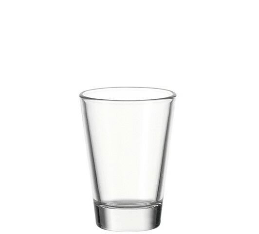 Leonardo Stamper Ciao 60ml Ein transparentes Glas, frontal fotografiert, geeignet für 60ml Flüssigkeit.