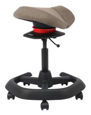 Bürohocker mit ergonomischem Design, seitliche Perspektive