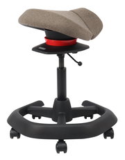 Bürohocker mit ergonomischem Design, seitliche Perspektive