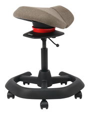 Bürohocker mit ergonomischem Design, seitliche Perspektive