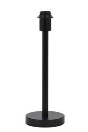 Schwarzer Lampenfuß aus Metall, zylindrische Form, frontal fotografiert.