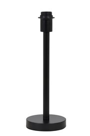 Schwarzer Lampenfuß aus Metall, zylindrische Form, frontal fotografiert.