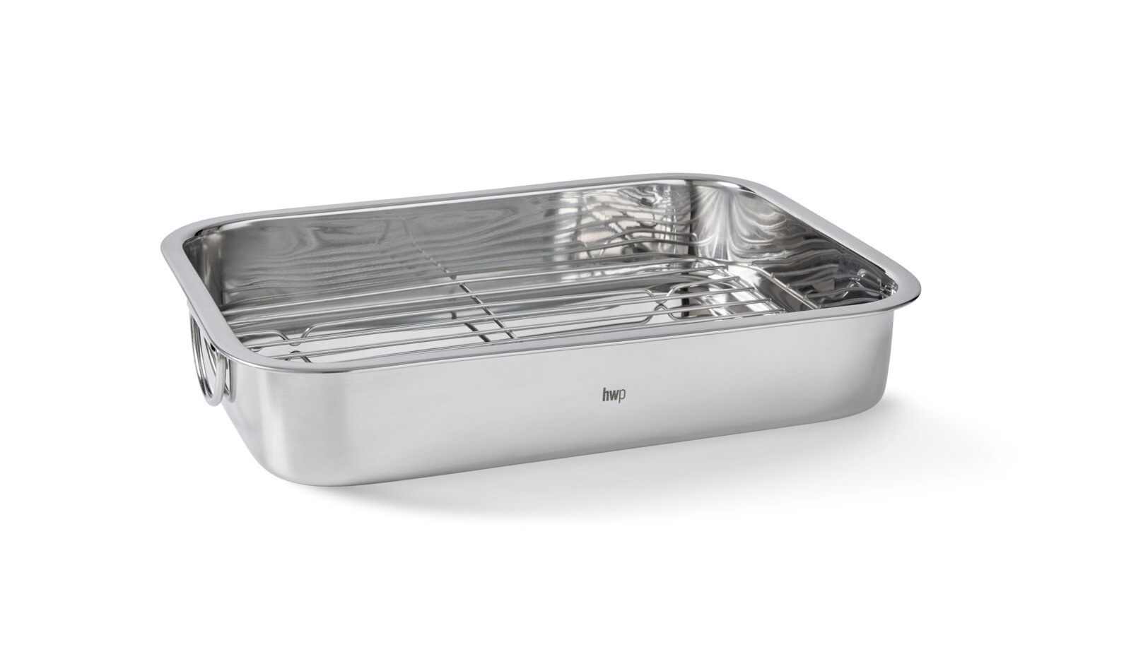 Homeware Auflaufform Edelstahl-Auflaufform mit Rost, seitliche Perspektive