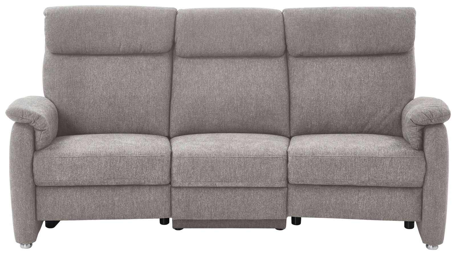 Graues Trapezsofa mit drei Sitzen, Frontalansicht