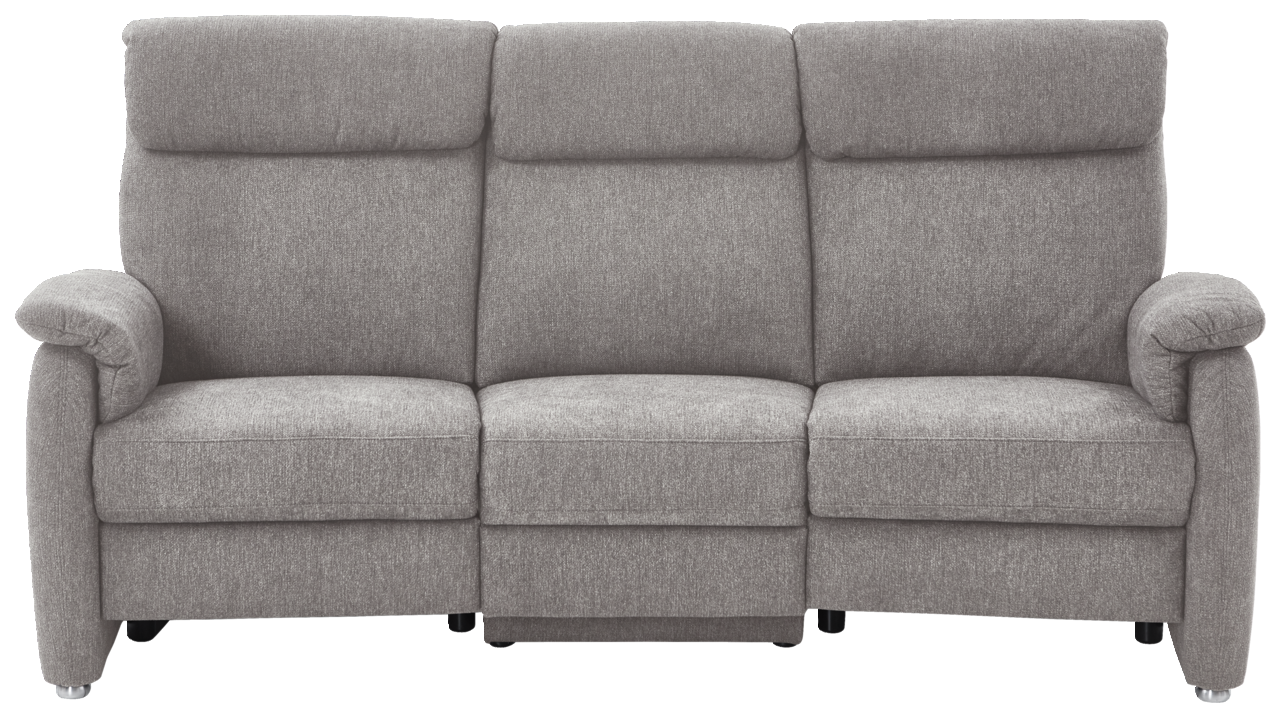 Graues Trapezsofa mit drei Sitzen, Frontalansicht