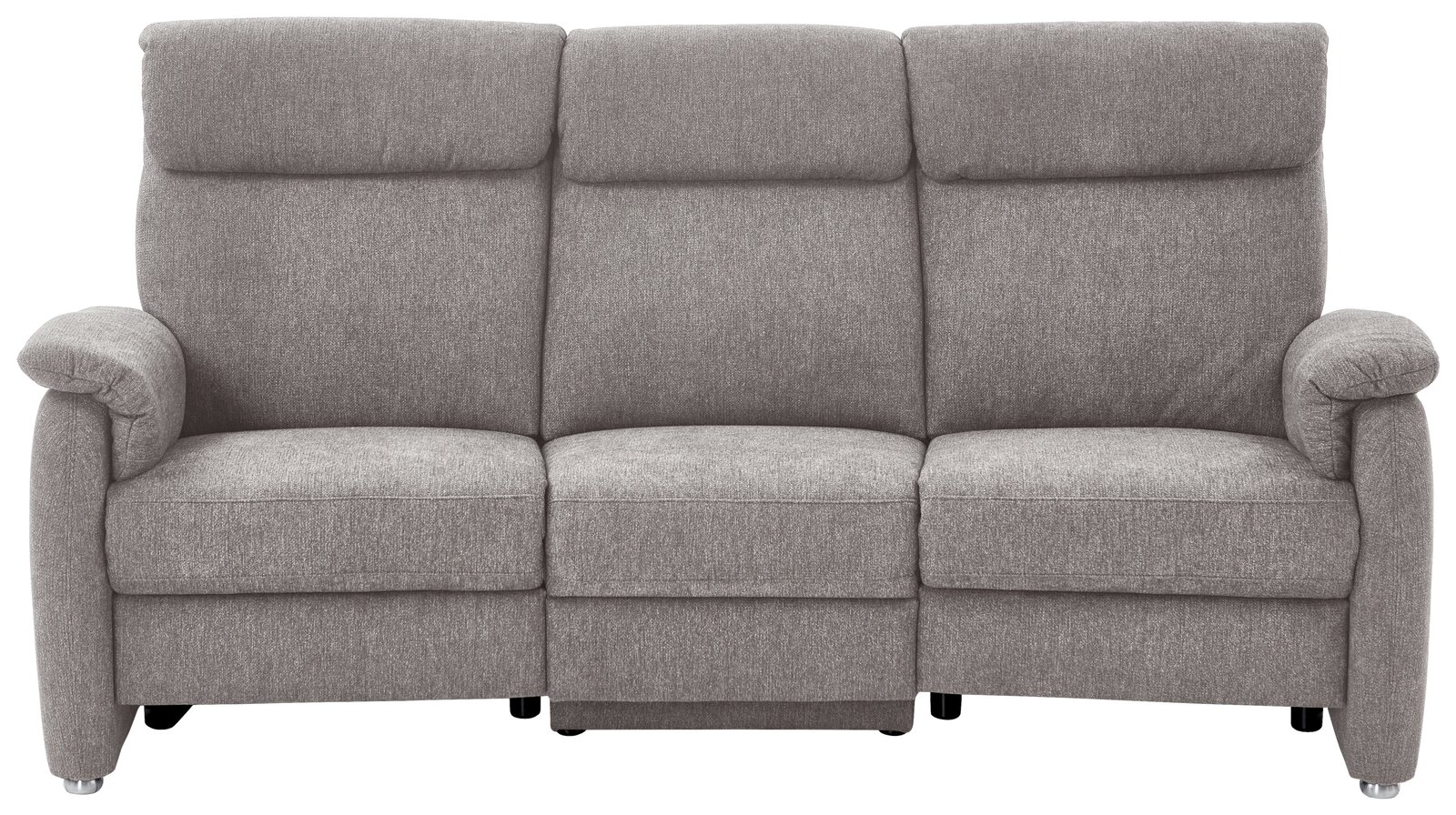 Graues Trapezsofa mit drei Sitzen, Frontalansicht