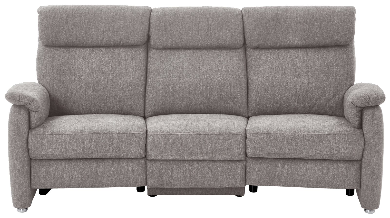 Graues Trapezsofa mit drei Sitzen, Frontalansicht